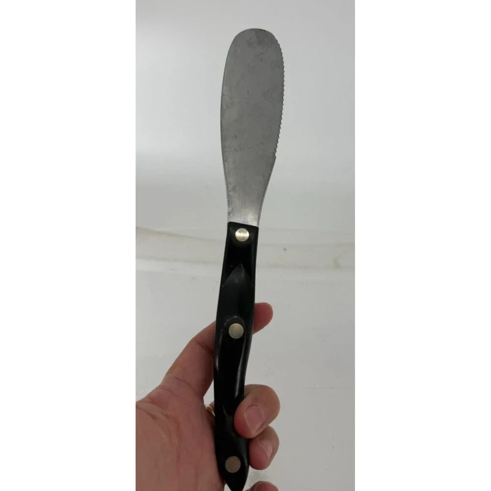 Cutco 1768 KE Sandwich Spreader Knife Serrated Black Handle Made in USA